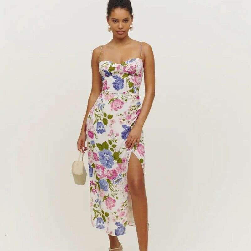 Womens Dresses Robe De Designer Maxi Dress for Women Designer Dresses Fulllace NR231 Rayon Ref Print Strap Long Dress 2025 Summer Fashion Womens Cloth