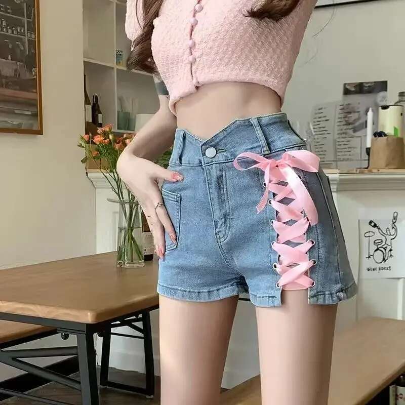 Skinny Denim Shorts For Women Jorts High Waist Tight Booty Short Jean Pants Woman Wholesale Outdoor Luxury Aesthetic Comfy Flowy