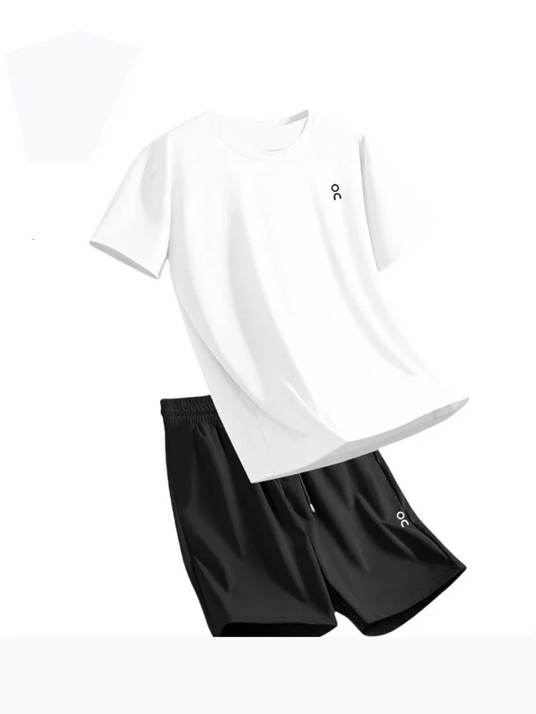 2025 ON Sports Suit Mens Summer QuickDry Running TShirt Short Sleeve Shorts Half Fitness Clothing y250614