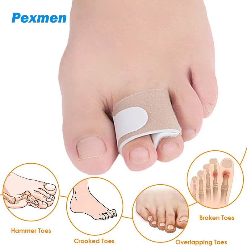 Pexmen 1/2/5/10Pcs Hammer Toe Straightener Toe Splints Bandages for Correcting Hammertoe Crooked Overlapping Toes Protector 250613