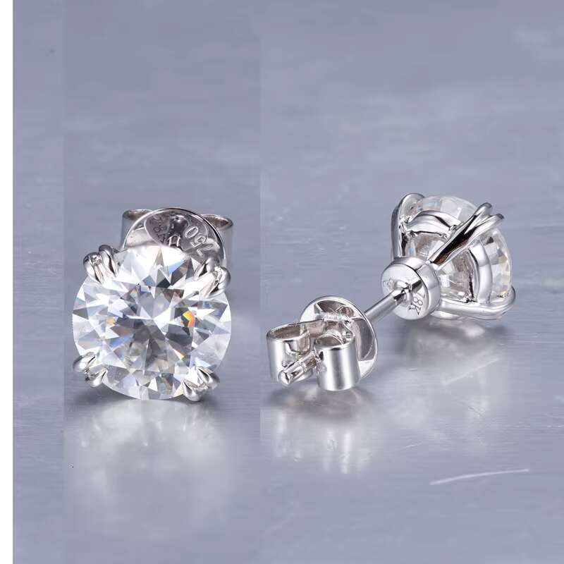 MSE-513 14K White Gold Customized Pear 5*5 EF Moissanite Jewelry Earrings