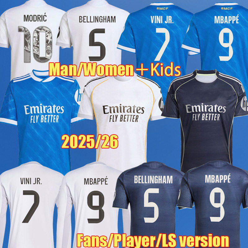 25 26 Player Version BELLINGHAM REALS Soccer Jerseys MBAPPE ENDRICK fourth VINI JR 2025 2026 kits RODRYGO camiseta kids MaDRid football shirt 999