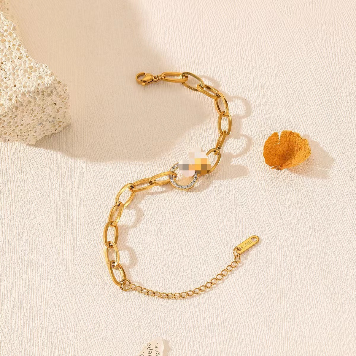 Minimalist Studded Bracelet for Women, Design, Unique Titanium Steel, Non-Fading Jewelry