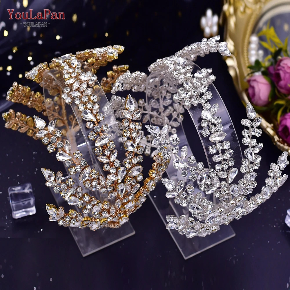YouLaPan Rhinestone Bride Headband Woman Headpiece Wedding Hair Accessories Pageant Headdresse Wedding Tiara HP425 250603