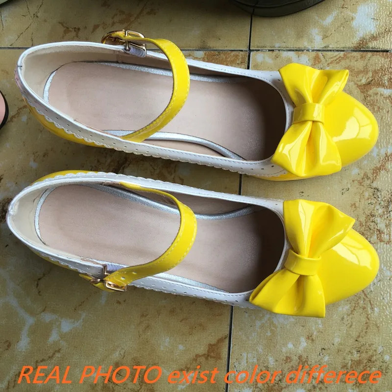 ASILETO Spring Bowtie Cute Pumps Mary Round Toe PU Buckle Strap Sweet 9cm Block Heels Big Size 33- A4089 Green 250613