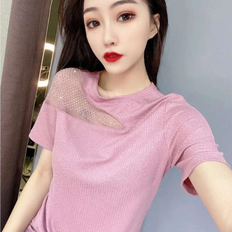 Off Shoulder T Shirt for Women Summer Outfit Woman Tops Korean Reviews Clothes Cheap Kpop Many 2025 High Quality Y2k Clearance