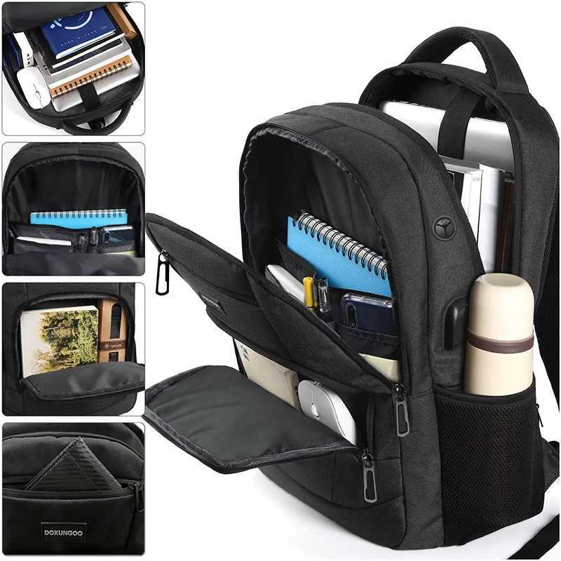 New Large Capacity Waterproof And Breathable Backpack 15.6-inch Computer Bag USB Reserved Port For Headphone Cable DOXUNGOO Z250617