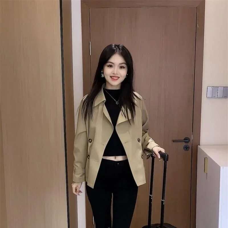 Womens Windbreaker Jackets Solid Color Slim Fit Female Coat Youthful 2025 Trend Lined Korean Reviews Clothes Great Cheap Pretty