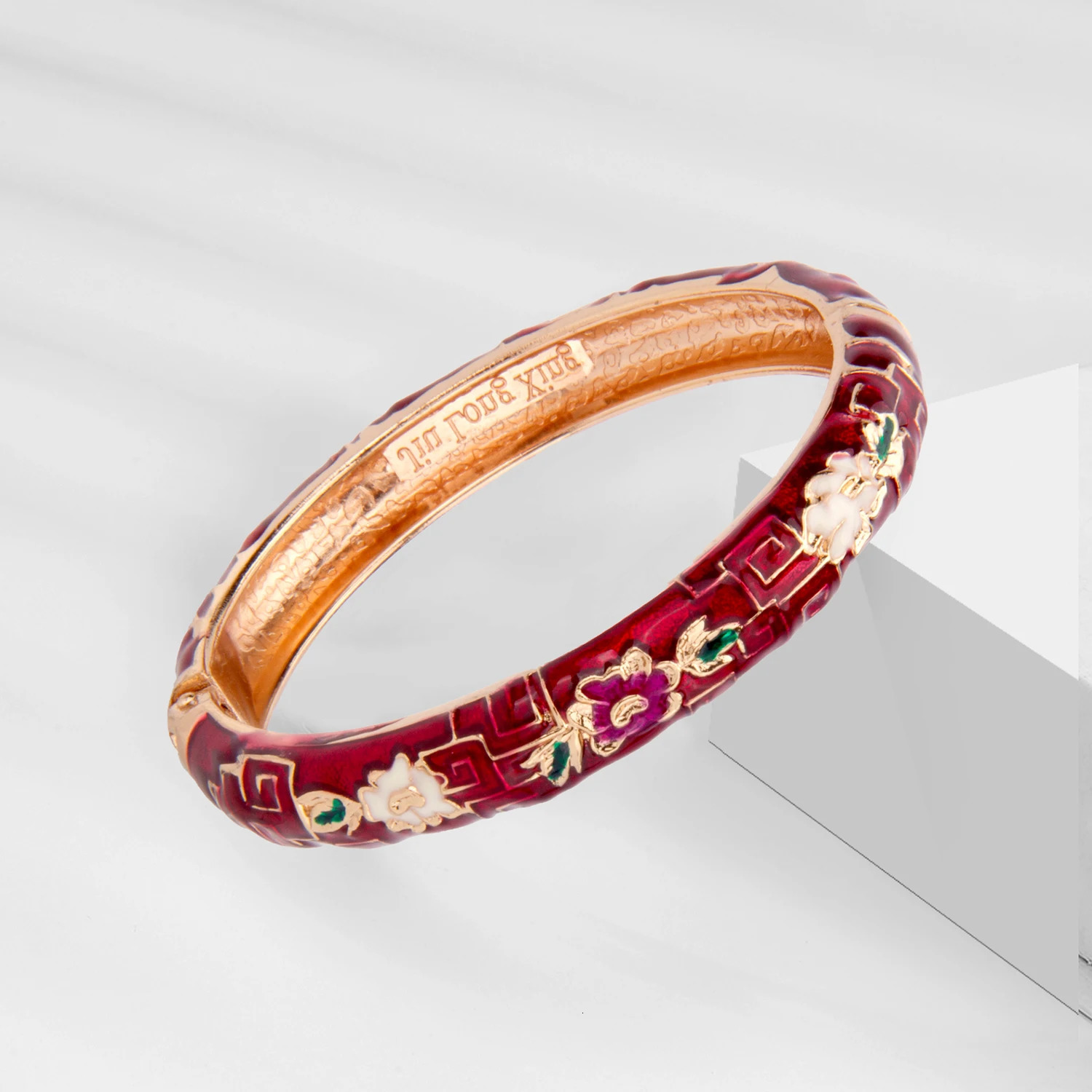 1 PC Cloisonne Bracelets For Women Enamel Bangles Womens Bracelet Bangle On Hand Alloy India Jewelry African Hawaiian Dark Red 250616
