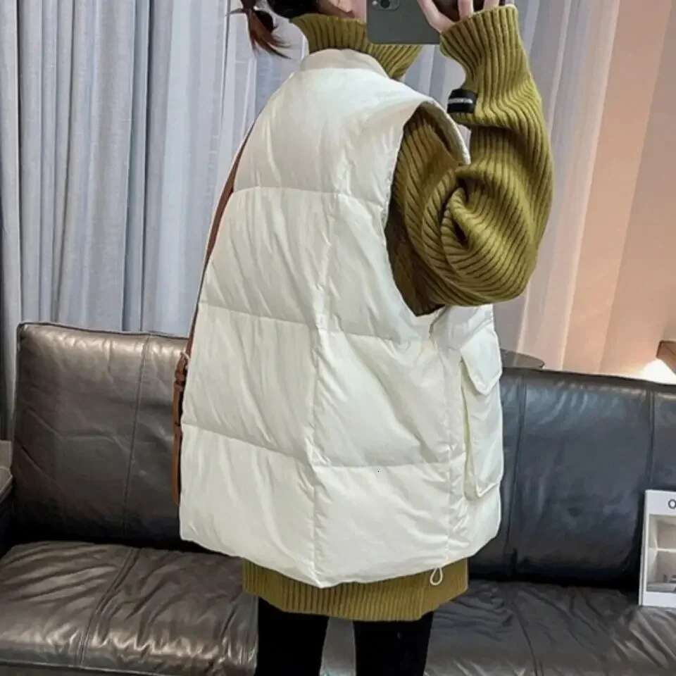 Lady Giletes Warm Solid Color Youthful Clothes Fashion 2025 Womens Padded Cotton Vests Winter Clothing Cheap Working Classic