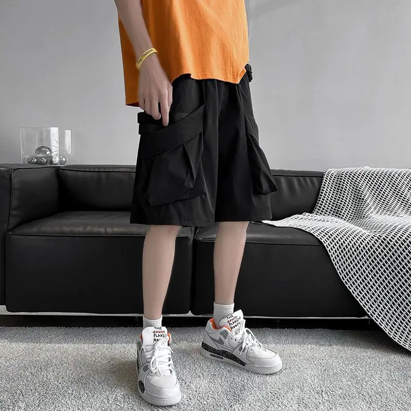 Short Pants for Men Cotton Black Multi Pocket Mens Bermuda Cargo Shorts er Streetwear Summer Clothes Vintage Y2k 250614