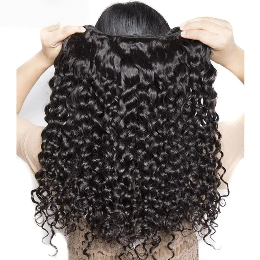 Loose Wave Bundles 30Inch Human Hair Raw Hair Bundles Burmese Curly Double Weft Virgin Hair Extensions Quick Weaving Natural Black 100% Virgin Extensi
