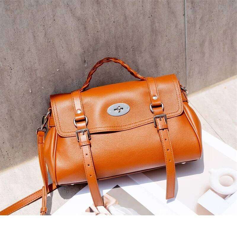 Casual Genuine Leather Tote Bag Real Cowhide Woman Handbag Fashion Ladies Top Handle Shoulder Or Crossbody Bags