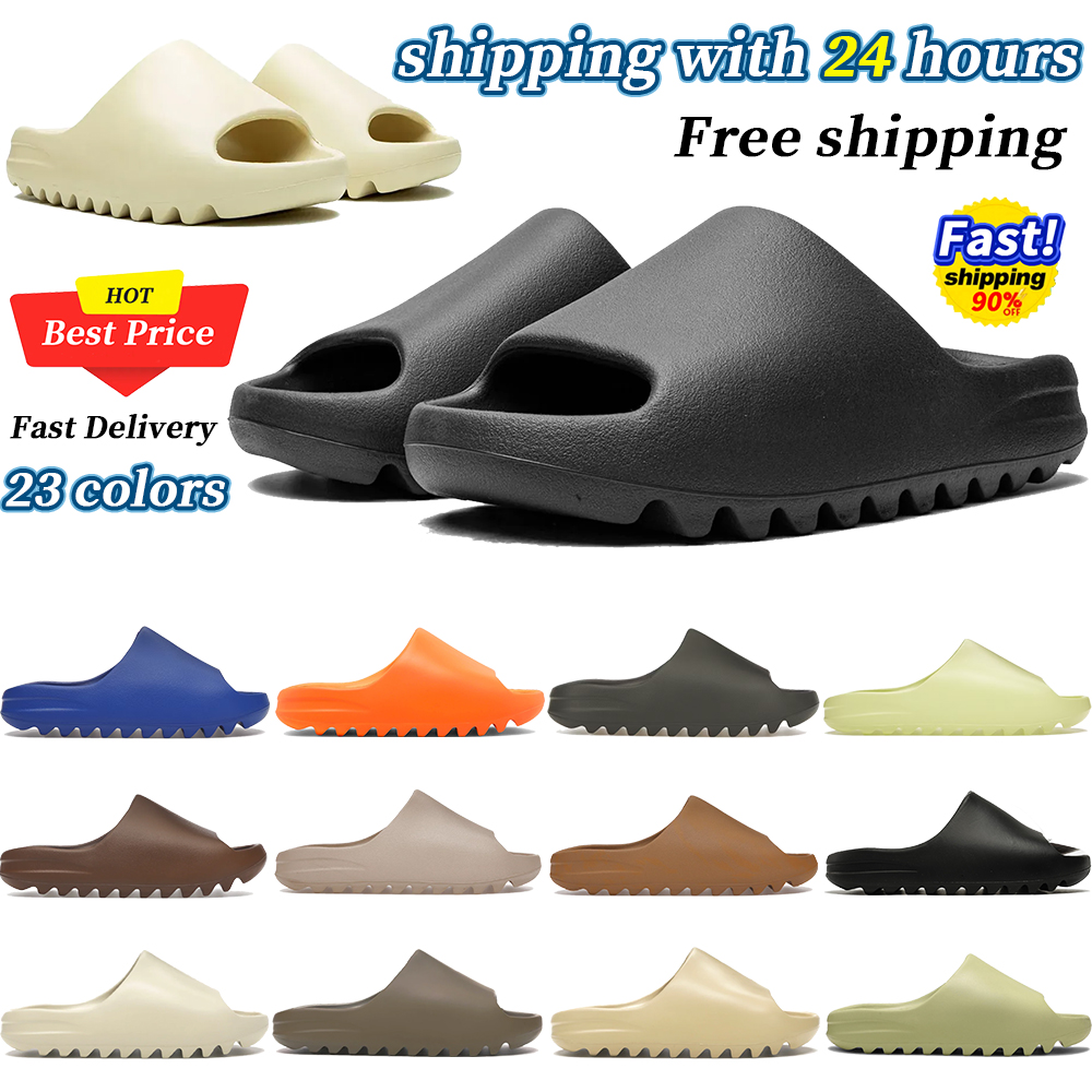 Designer Slides Sandals Men Women Slide Slippers Onyx Flax Desert Sand Resin Bone Slate Marine Soot Glow Green Summer Beach Sandal Womens Mens Shoes