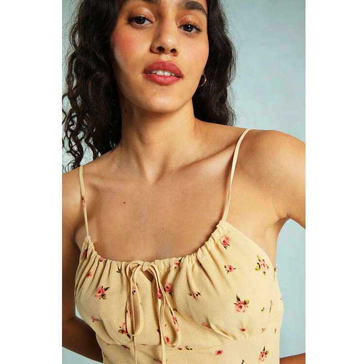 Bodysuit Clothes Women Designer Floral Dress N054 Summer 2025 Printed Over-the-knee Mid-length Slim Fit Strap Dress French Style Womens Fashion