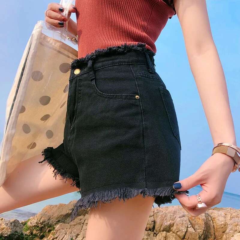Loose Womens Denim Shorts Short Pants for Women To Wear Baggy Jeans High Waist Wide Fashion Korean Style Outdoor Classic XL Hot