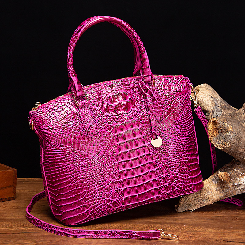 Free Shipping 2025 New Designer Bag Fashionable And High-quality Shopping Bag Retro Women's Multi-color Crocodile Pattern High-end Handbag