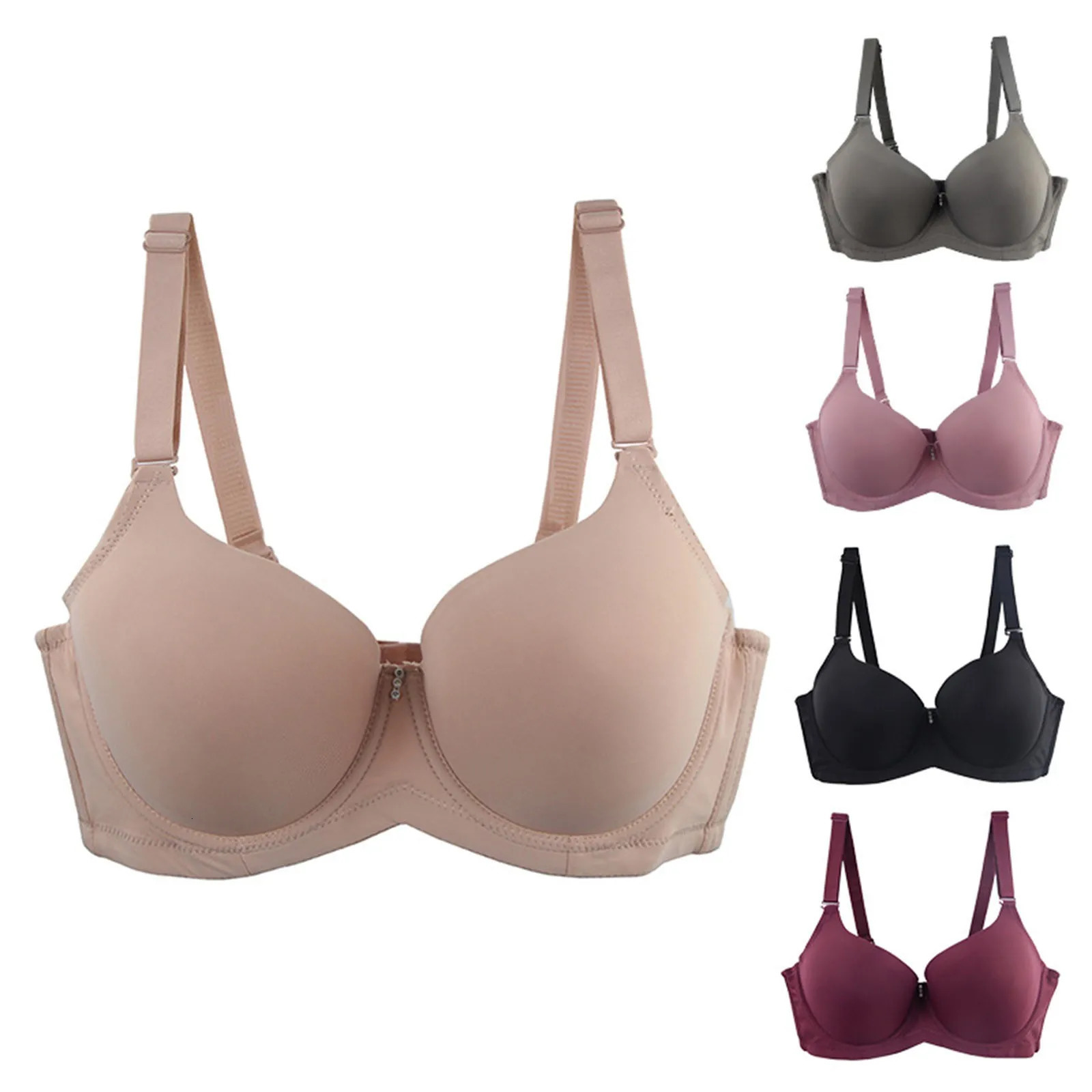 Women Back Button Shaping Cup Adjustable Shoulder Strap Large Size Underwire Bra Women Embroidery Plus Size Bra 250617