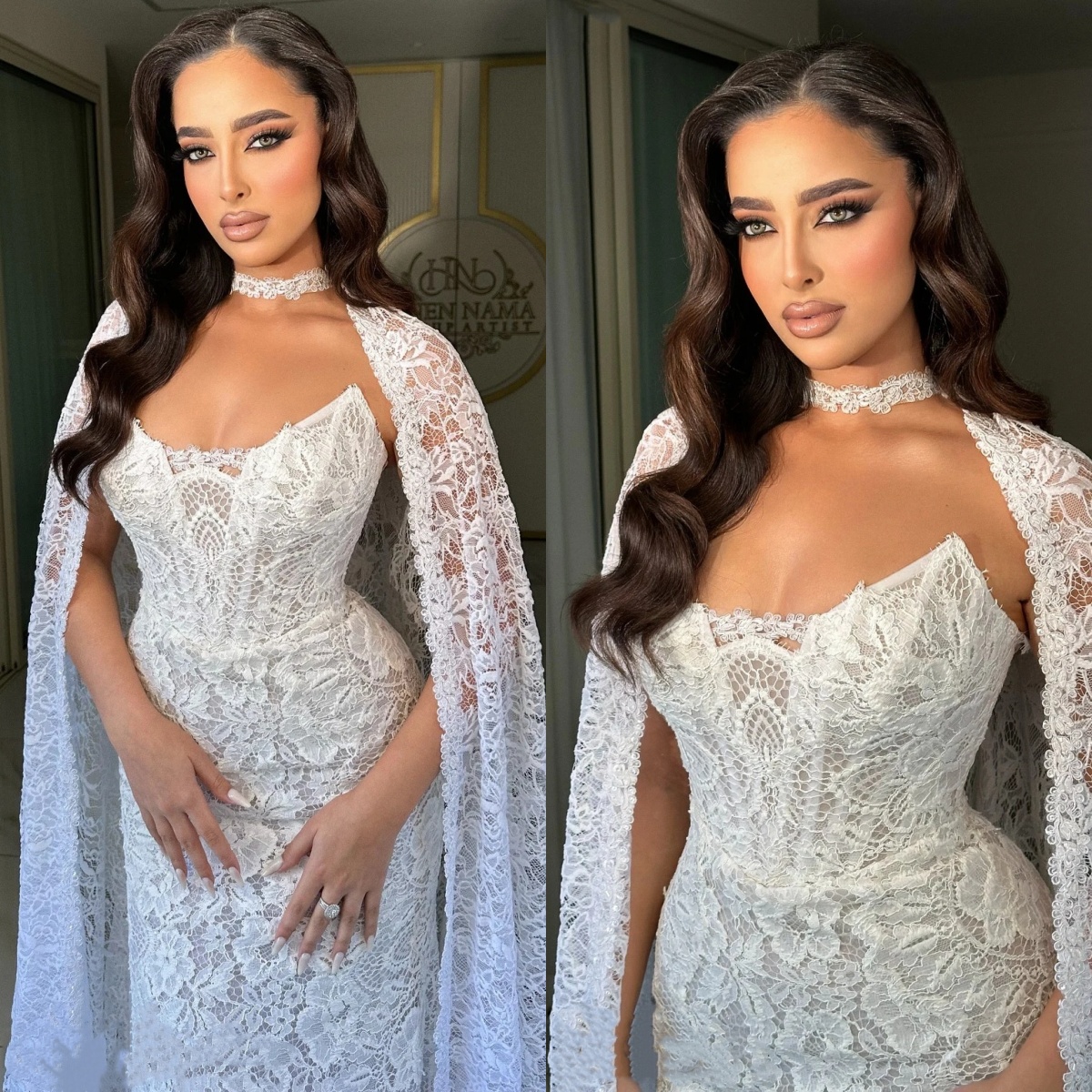 Simple Lace Wedding Dresses Strapless Bridal Gowns with Cape Appliques Mermaid Princess Sleeveless Customized Bride Vestidos De Novia Plus Size