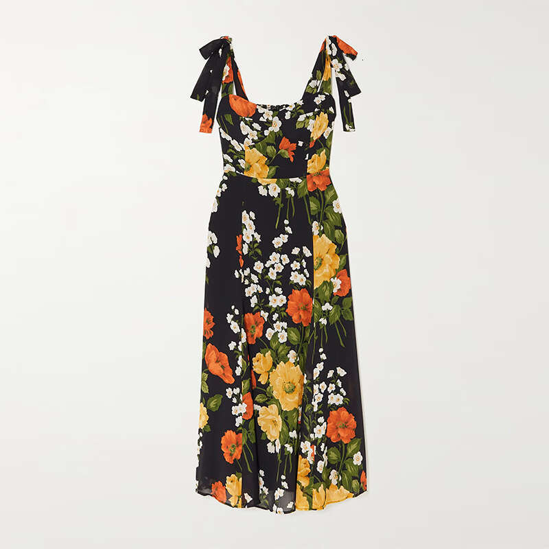 Plus Size Womens Clothing Fulllace Summer Dresses for Women N674 Summer 2025 Floral Over-the-knee Midi Slim Fit Strap Dress French Style Womens Fashio