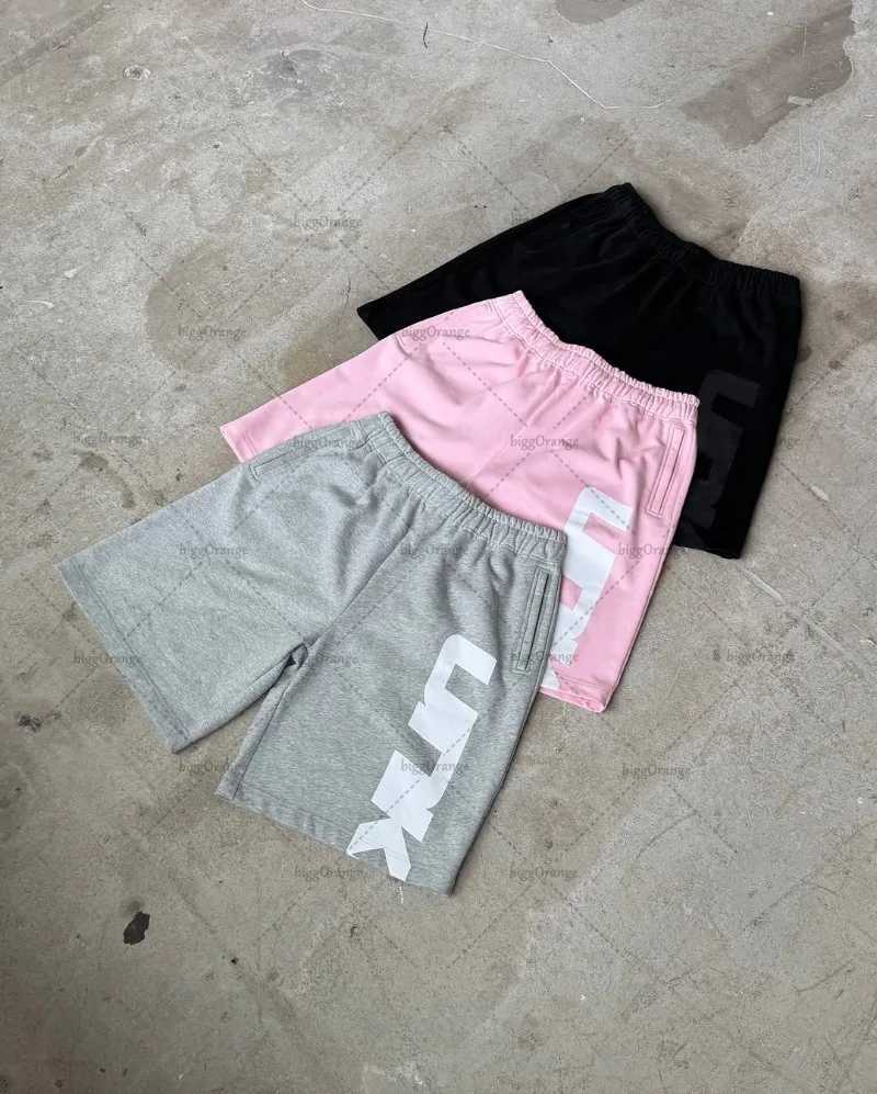 Letter Embroidery Harajuku Retro Hip Hop Oversized Sports Shorts Men 2025 Casual Trendy Casual Straight Pants Streetwear Women Z250617