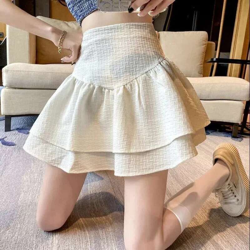 Womens Skirt Pleat Sexy Mini Short Flare High Waist Pleated Ruffle Skirts for Women Korean Style Modest Luxury Y2k V Clothing