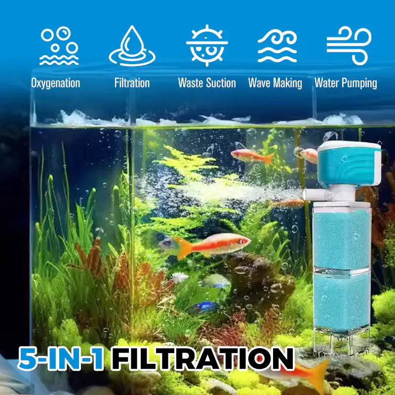 Automatic Aquarium Filter System 4W/220V Fish Tank Built-in Filter Oxygenated Water Circulation Anti Backflow Fish Water Pump 250613