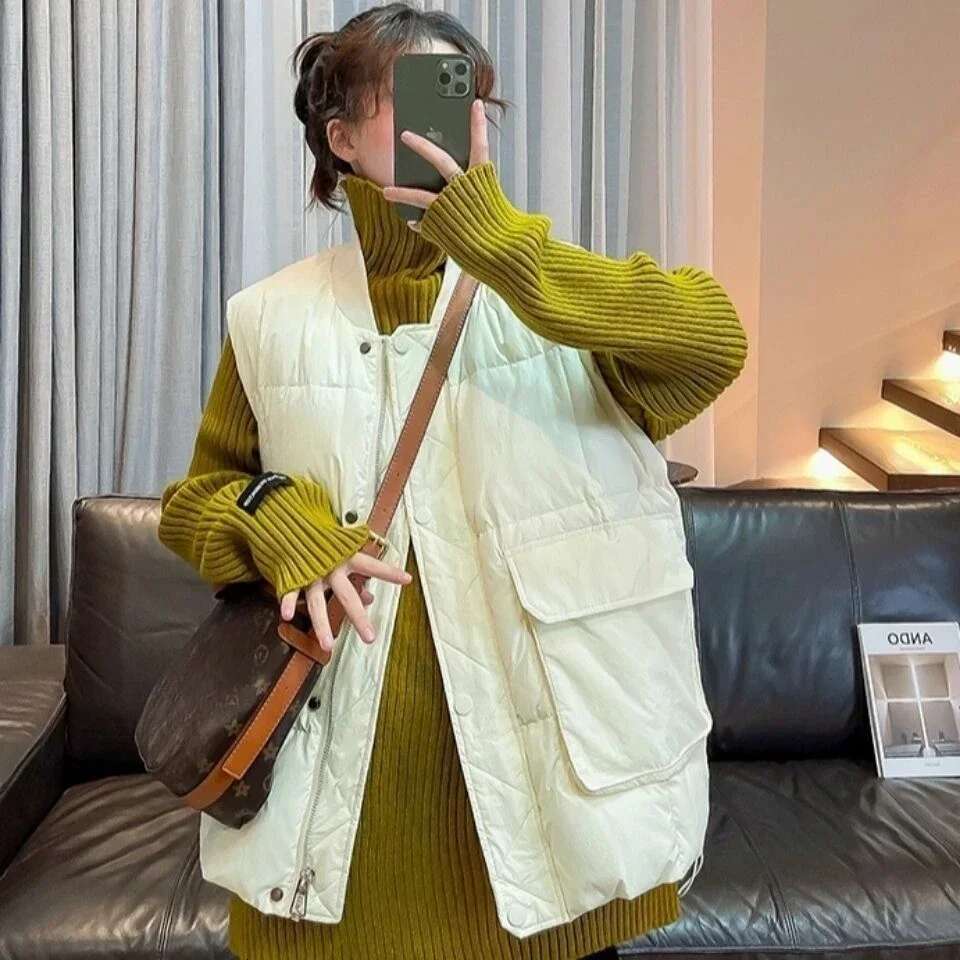 Lady Giletes Warm Solid Color Youthful Clothes Fashion 2025 Womens Padded Cotton Vests Winter Clothing Cheap Working Classic