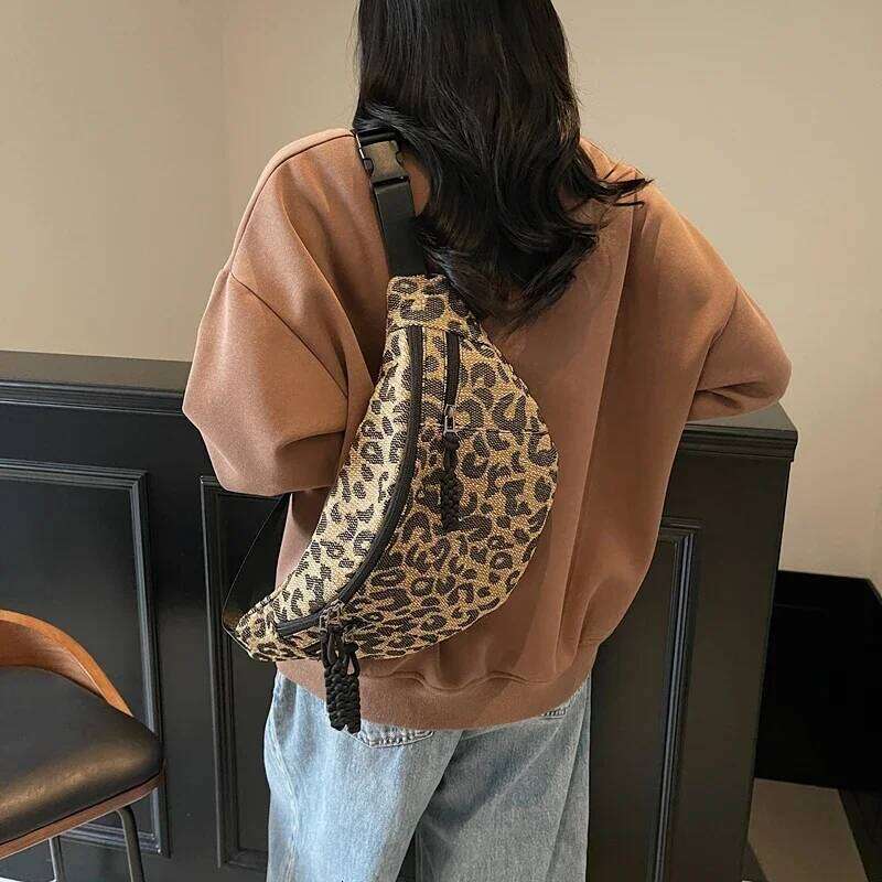 Fashion Leopard Print Waist Street Trend Fanny Pack Woman Chest Packs Nylon Belt Bag Female Shopping Shoulder Crossbody Bags bag