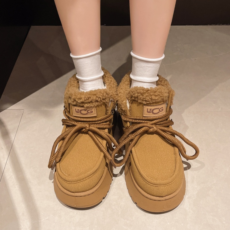 2025 free shipping designer autumn and winter warm and plush thick snow boots for women, new thick soled height increasing casual women's boots k