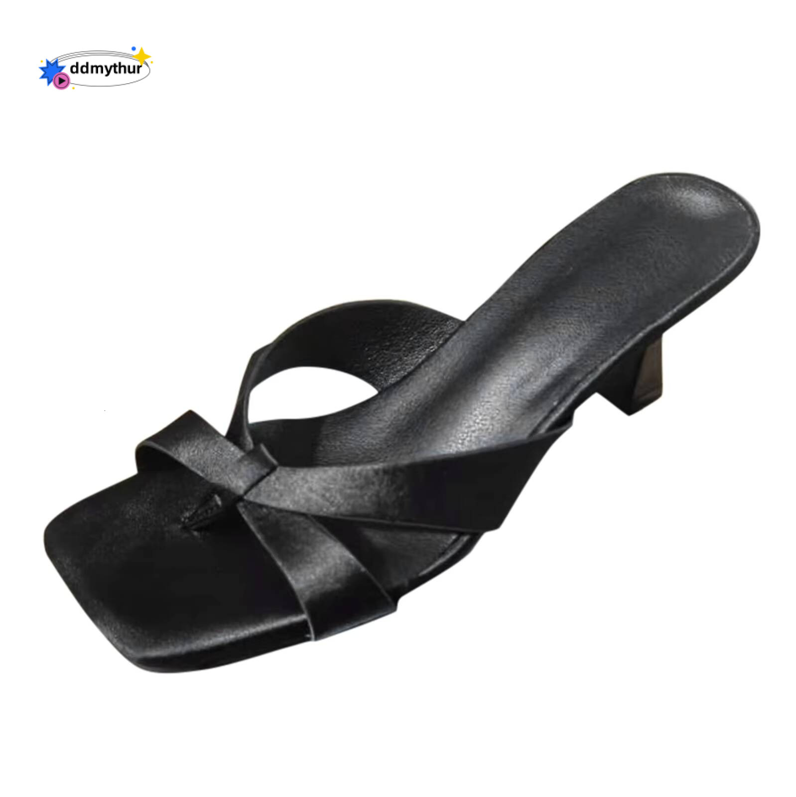 Women'S Fashion Retro Open Toe Fine Heel Sandals Slippers Casual High Heels Slipper Flip Flops For Women 2024 Trend ddmythur