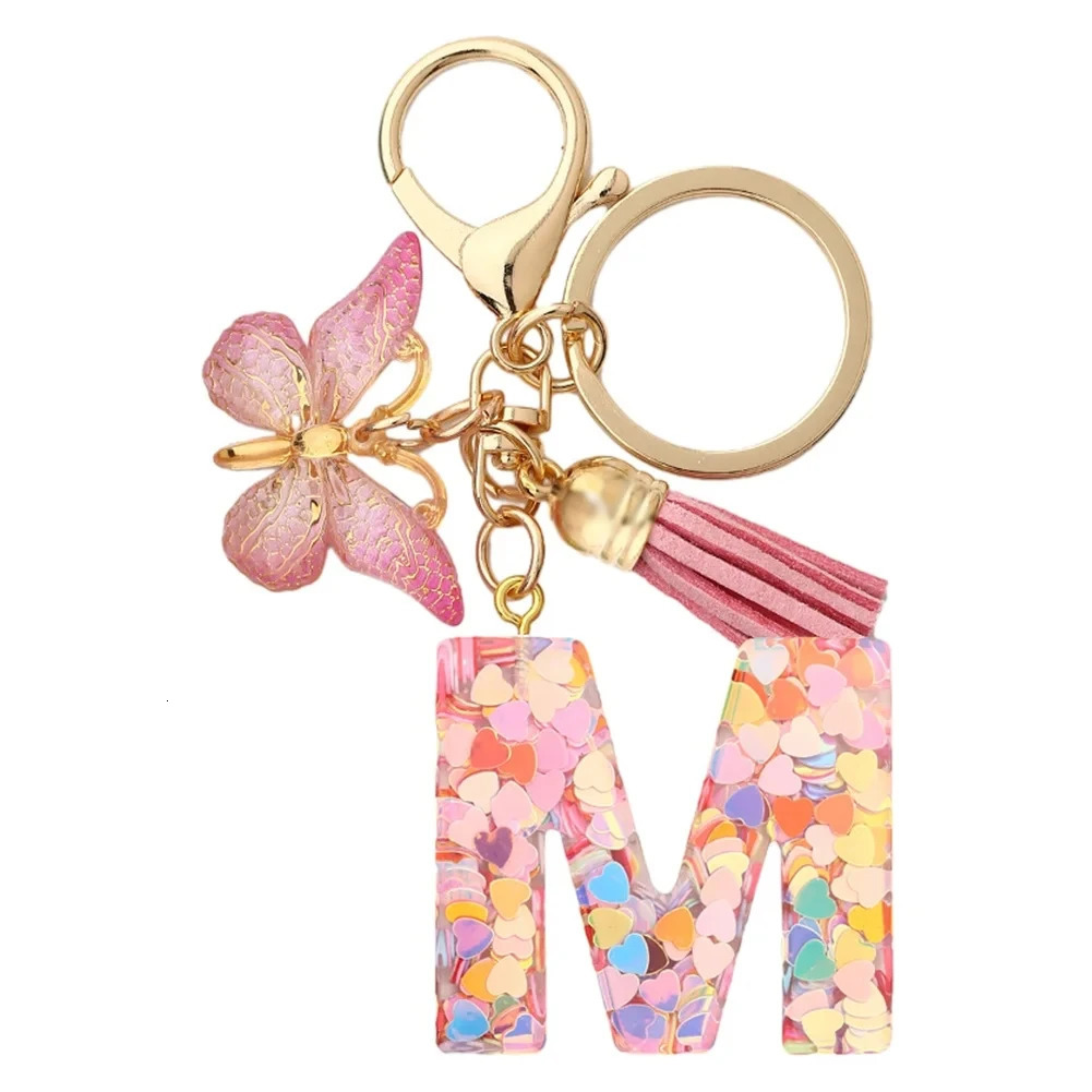 Fashion DIY AZ Letters keychain Metal Holder Pendent Key Chain Women Car Ring Simple Letter Name Party Gift Jewelry 250606
