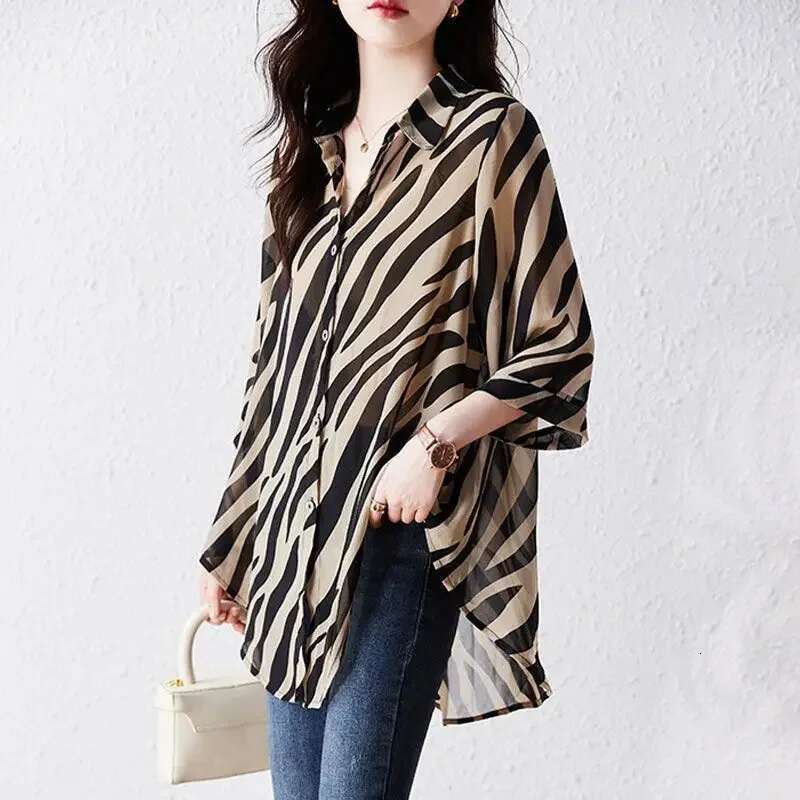Shirts Blouses for Women Chiffon Full Long Sleeve Summer Woman Top Sale of 2025 Novelties Elegant Chic Novelty Basic M Tunic S