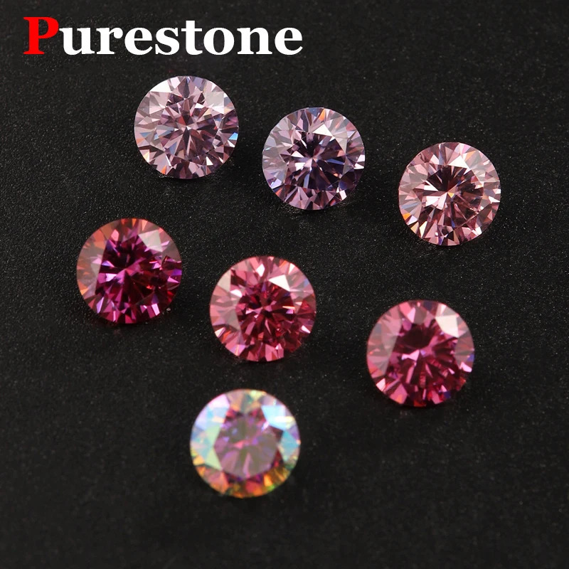 Colorful Round 0.1-10ct RarerPink Loose Stone Red Purple Good Cut Colored Green Black Blue Real Diamonds 250617