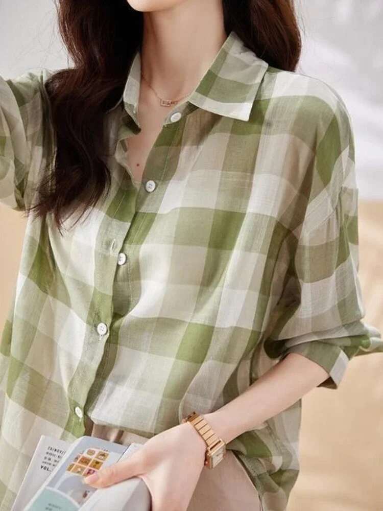 Shirts Blouses for Women Chiffon Woman Top Summer Full Long Sleeve Elegant Luxury Basic S High Quality Novelty 2025 Fashion M