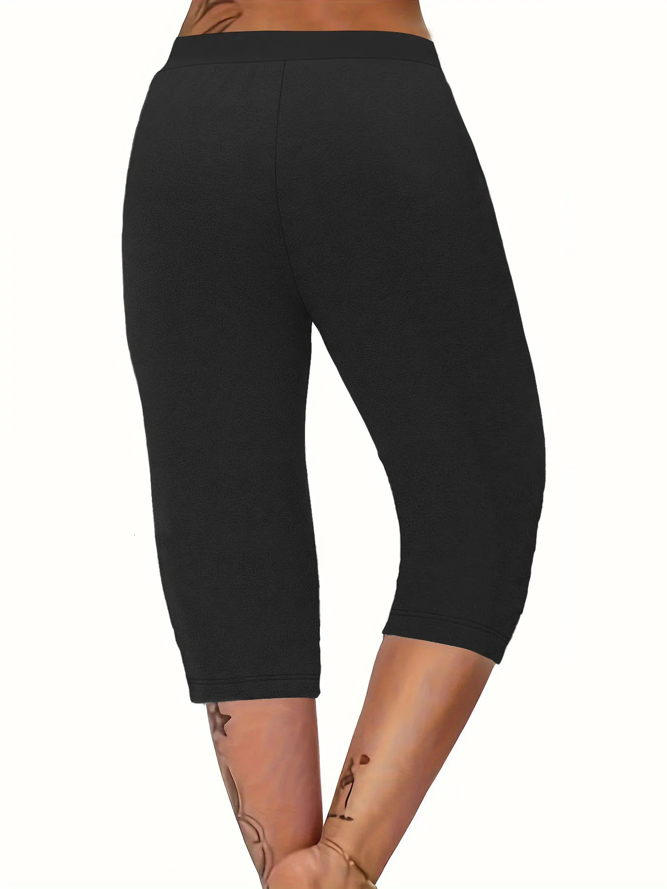 2024 summer plus size European and American style high elastic fabric slimfit hip style cropped pants 250609