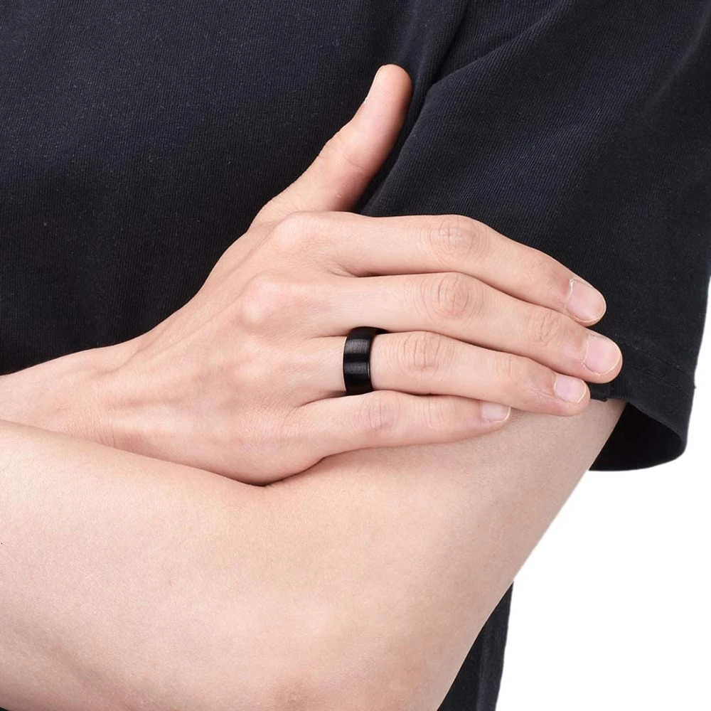 Classic Men Stainless Steel Rings Black Solid Simple Vintage Rings For Men Wedding Bands Christmas Party Jewelry Gift Wholesale 250616