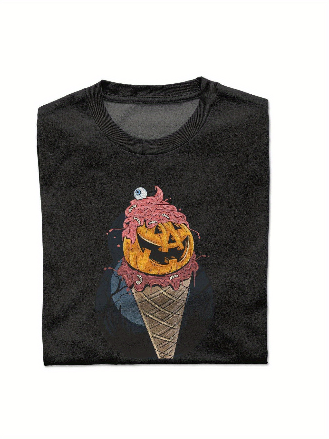 Dongdumaoyi Men Black T Shirts S-3Xl Cotton Text Graphics Adult Short Sleeve Round Collar 180G White Halloween 1e9b