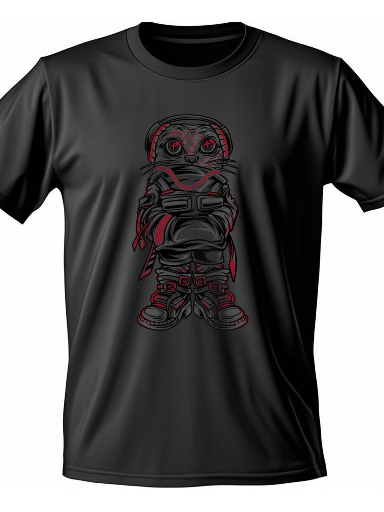 Dongdumaoyi Cotton Round Collar 180G White Short Sleeve Tiger Men Graphics Adult S-3Xl T Shirts Black c502