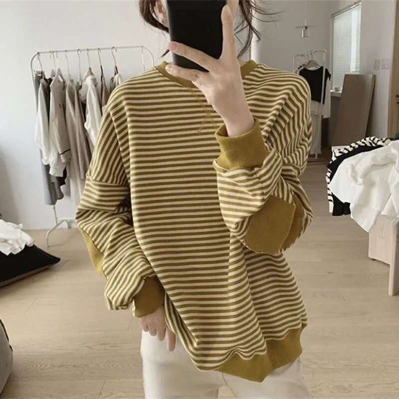 Loose Pullover Round Neck Baggy Woman Tops Long Sleeve High Quality Sweatshirt for Women Sweat-shirt Matching Emo New In Novelty