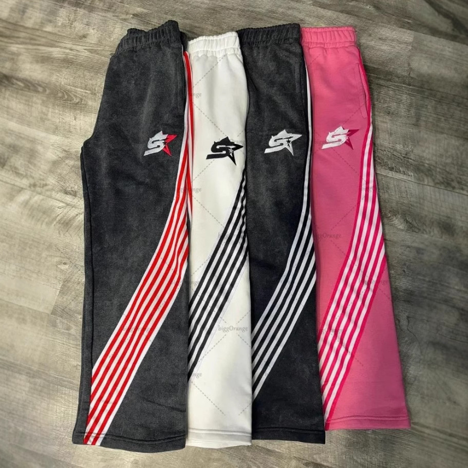 Y2k Embroidery Cotton Stripes Pants New Fashion Hip Hop street Mens Womens Jogger Drawstring Sweatpants Oversize Cargo Trousers Z260315