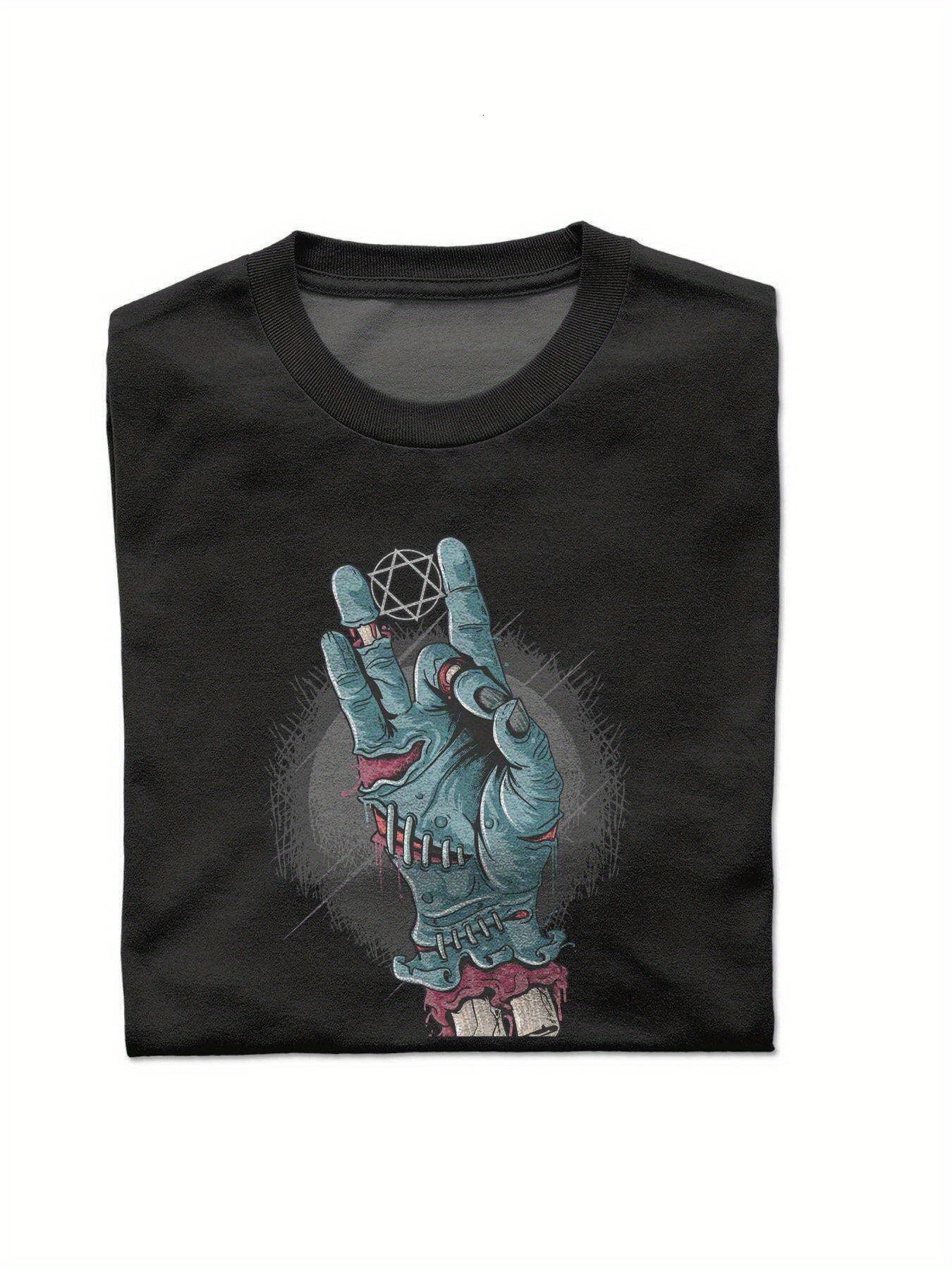 Dongdumaoyi Men Short Sleeve White Black Graphics Cotton S-3Xl Text Adult T Shirts Round Collar 180G Halloween cc6d