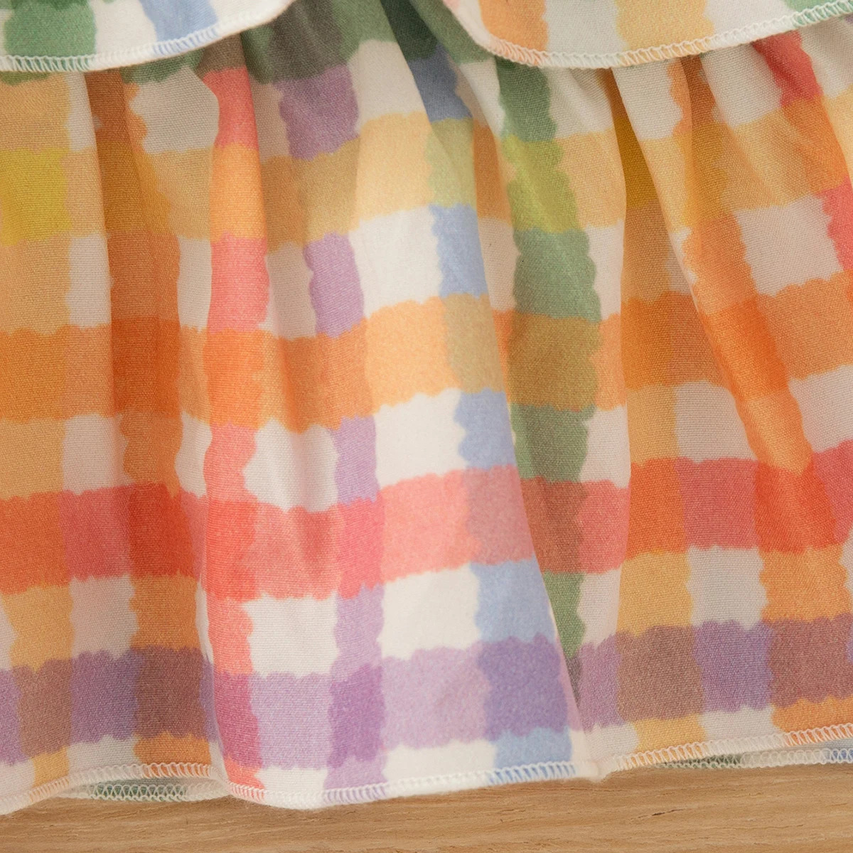 Yellow Bow Sling Baby Girl Dress Summer Colorful Checkered ChildrenS Clothing 6 Months -3 Years Old 250617