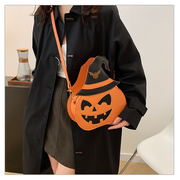 Free Shipping 2025 New Designer Bag Halloween Pumpkin Trendy Women's One Shoulder Handbag Fashion High Quality Shopping Bag