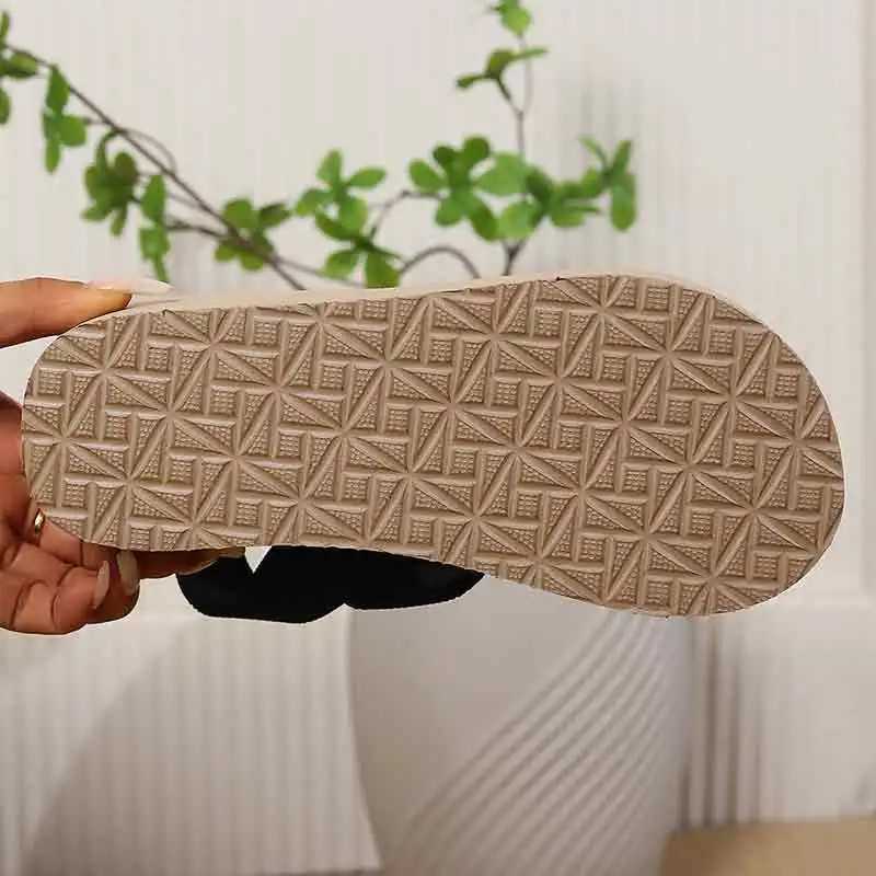 Womens Summer Fashion Outdoor Roman-style Jute Rope Design Large Size Thick Sole Sandals and Slippers Z250617