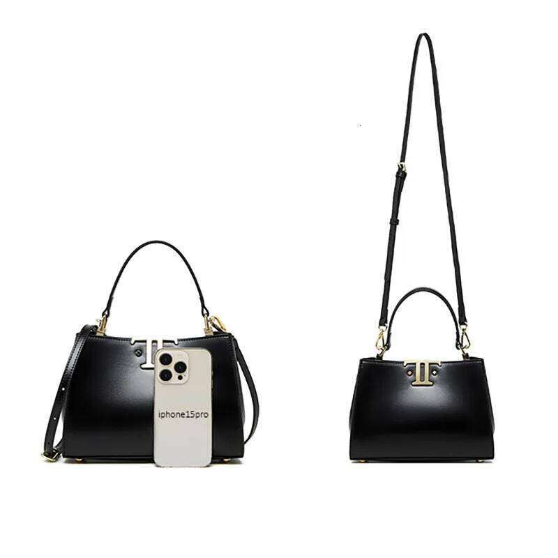 Top Handle 2025 New Versatile High-End Sense Exquisite Handbag Split Leather Crossbody Commuter Women's Bag