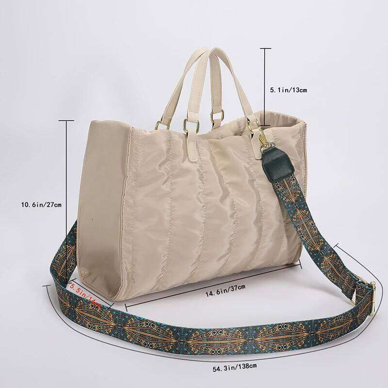 2022 High Quality Nylon Tote Bags For Women Casual Large Shoulder Winter Handbag Designer Purse Crossbody Bag Satchel