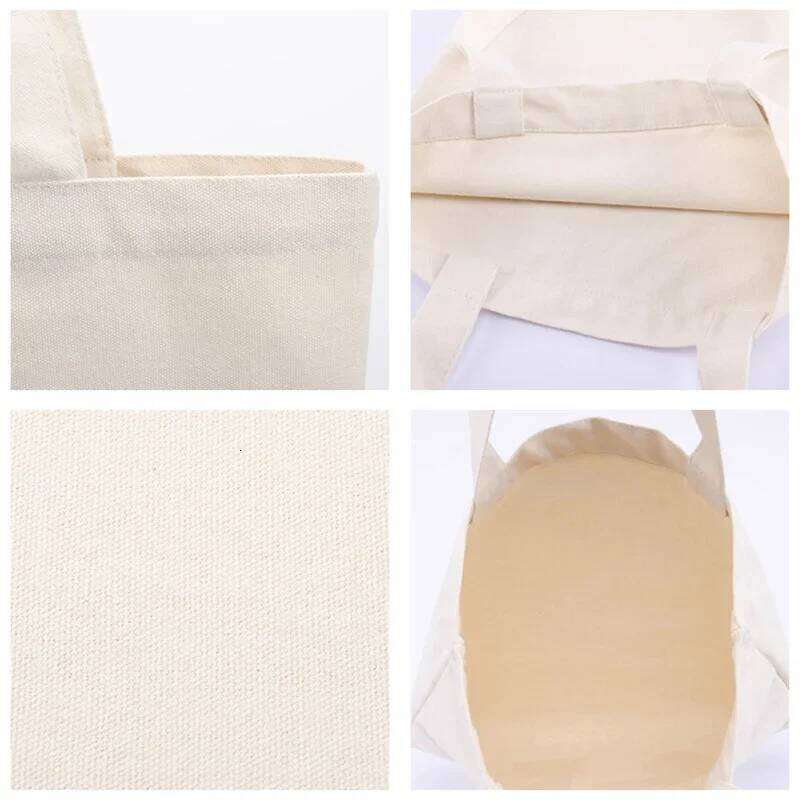 10Pcs/Lot Custom Canvas Shoulder Bags Beige Eco-Friendly Shopping Bag Personalize Large Capacity Handbags