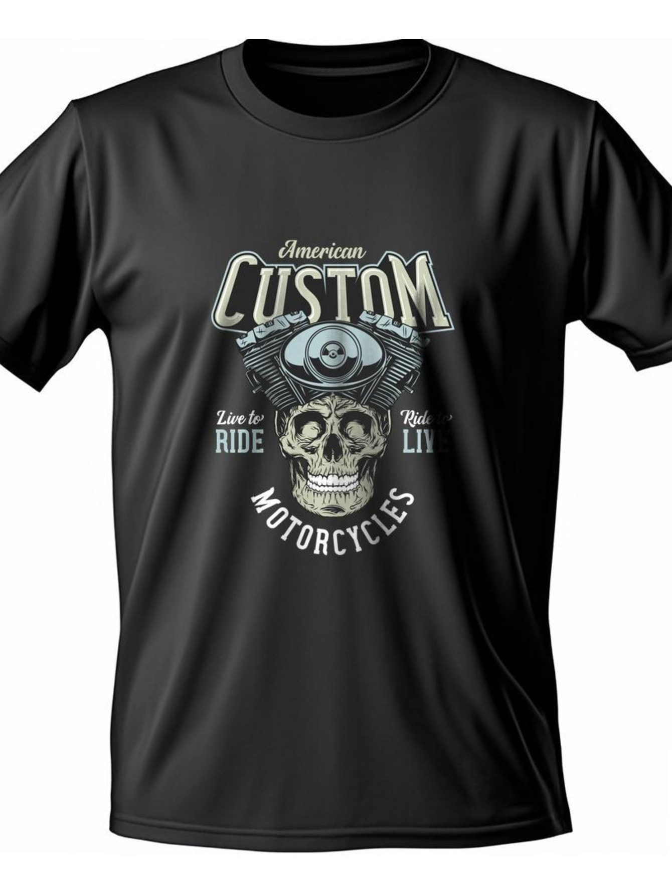 Dongdumaoyi 180G T Shirts Text Black White Round Collar Adult Motorcycle S-3Xl Short Sleeve Cotton Men Skull 7f28