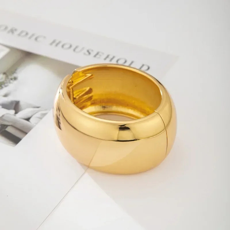 Stainless Steel Gold Color Texture Bangles Irregular Geometric Open Bracelet For Women Trendy Elegant Aesthetic Jewelry gift 250616